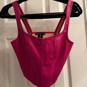 Sincerely Jules Fuchsia pho leather  Top